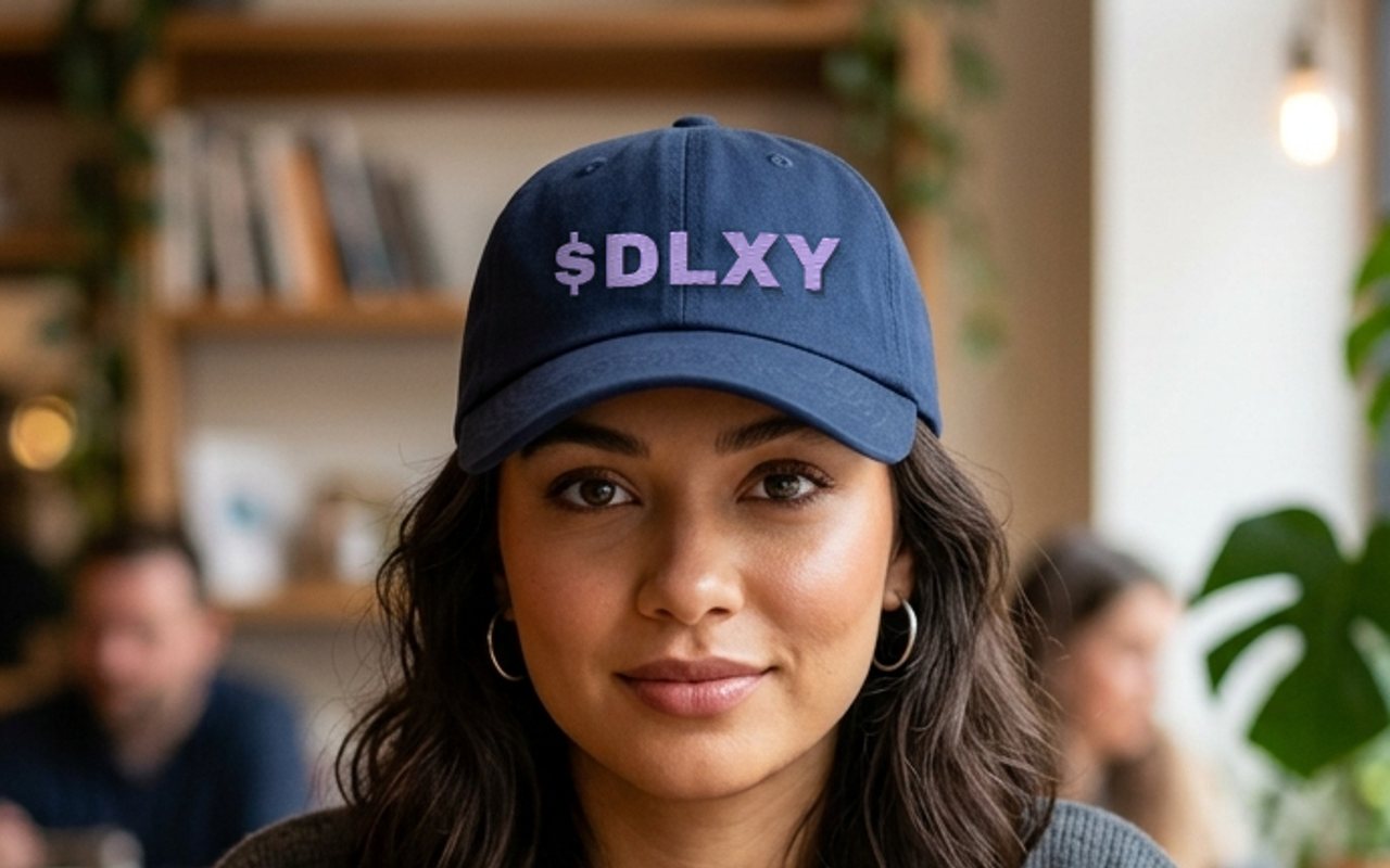 $DLXY embroidered hat, worn