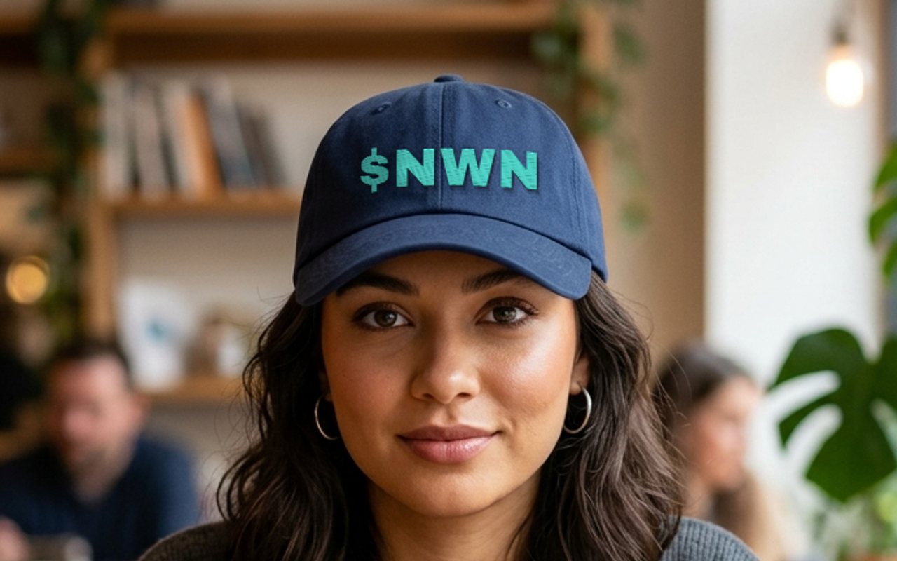 $NWN embroidered hat, worn