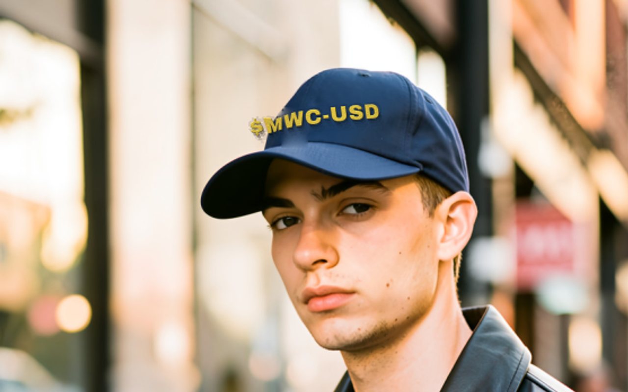 $MWC embroidered hat, worn