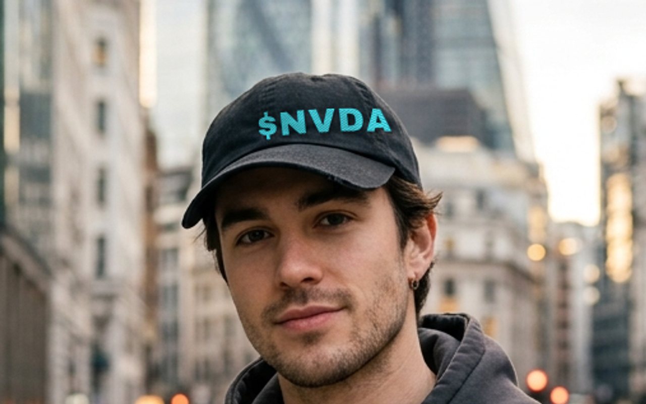 Street-style shot of someone walking in a black ticker cap